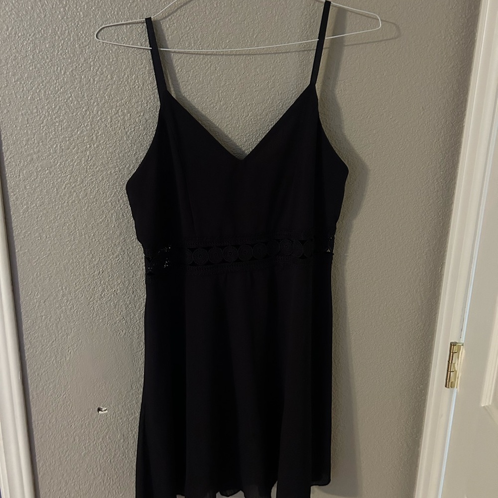Elegant Black Spaghetti Strap Dress